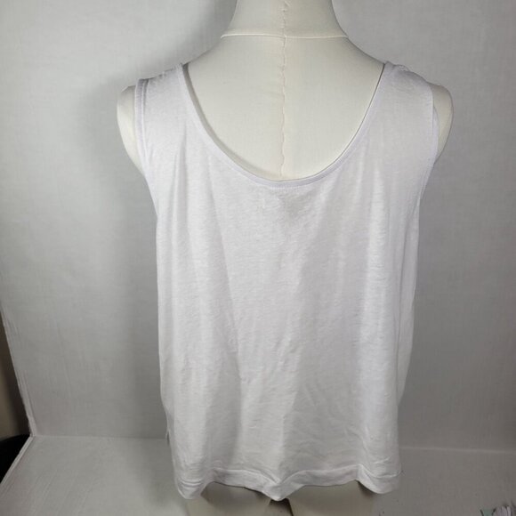 Madewell Women Casual Summery White Linen Blend Knot Strap Tank Top Size XL - Picture 5 of 9